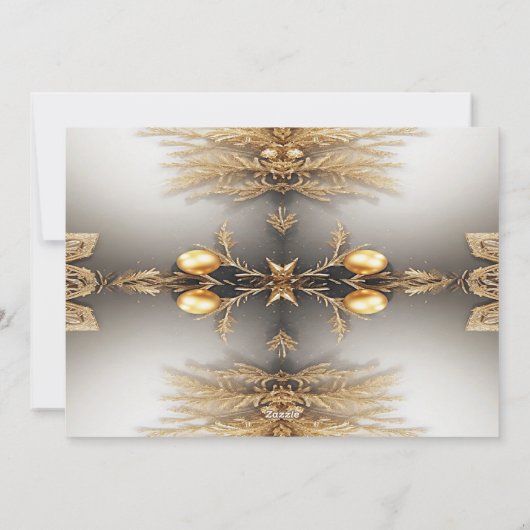 Unieke Gouden Decoratieve Vakantie Kerst Kaart (Achterkant)