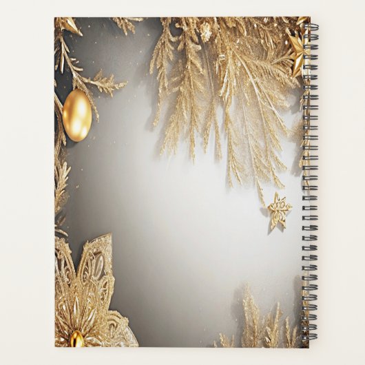 Unieke gouden decoratieve vakantie planner (Achterkant)