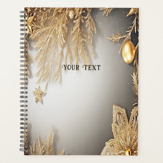 Unieke gouden decoratieve vakantie planner (Voorkant)