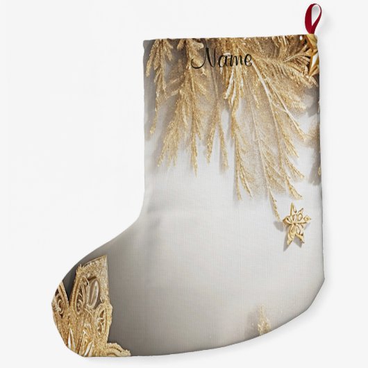 Unieke gouden decoratieve vakantievoorraad grote kerstsok (Achterkant)