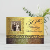 unieke gouden fotouitnodigingen ter gelegenheid va kaart (Staand voorkant)