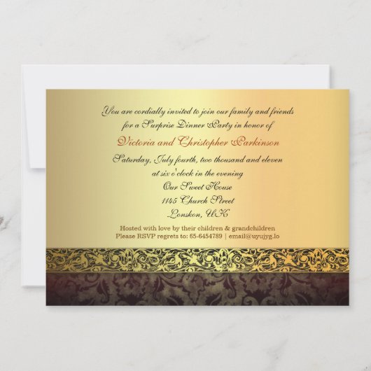 unieke gouden fotouitnodigingen ter gelegenheid va kaart (Achterkant)