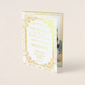 Unieke Gouden Gatsby Art Deco Trouw Folie Kaarten (Voorkant)