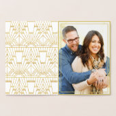 Unieke Gouden Gatsby Art Deco Trouw Folie Kaarten (Binnen)