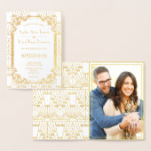 Unieke Gouden Gatsby Art Deco Trouw  Folie Kaarten (Display)