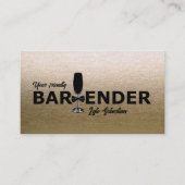 Unieke Gouden Glitter Bowtie Bartender Visitekaart Visitekaartje (Voorkant)
