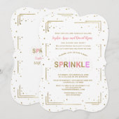 Unieke gouden glitter SPRINKLE Meisje Baby Shower Kaart (Voorkant / Achterkant)