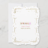 Unieke gouden glitter SPRINKLE Meisje Baby Shower Kaart (Achterkant)
