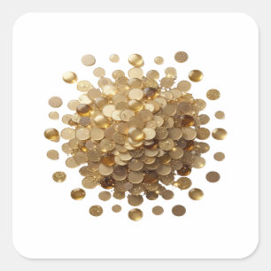 Unieke Gouden GOUDEN MUNTEN EXPLOSIE Vinyl Stijl Vierkante Sticker