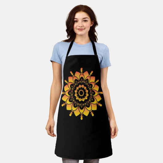 Unieke Gouden Mandala Ontwerp-95748 Schort (Gedragen)