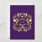 Unieke gouden Paarse kerstfeest vrolijk en helder Kaart (Achterkant)