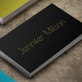 Unieke Gouden Typografie Minimal Black Professiona Visitekaartje