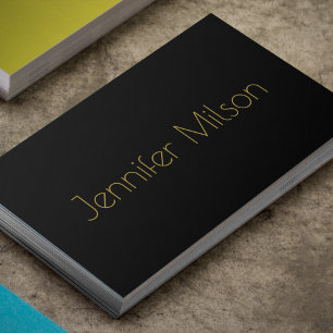 Unieke Gouden Typografie Minimal Black Professiona Visitekaartje