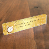 Unieke gouden zwarte achtergrond naambordje (Zijkant)