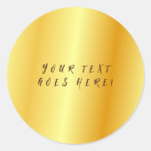 Unieke gouden zwarte achtergrond ronde sticker (Voorkant)