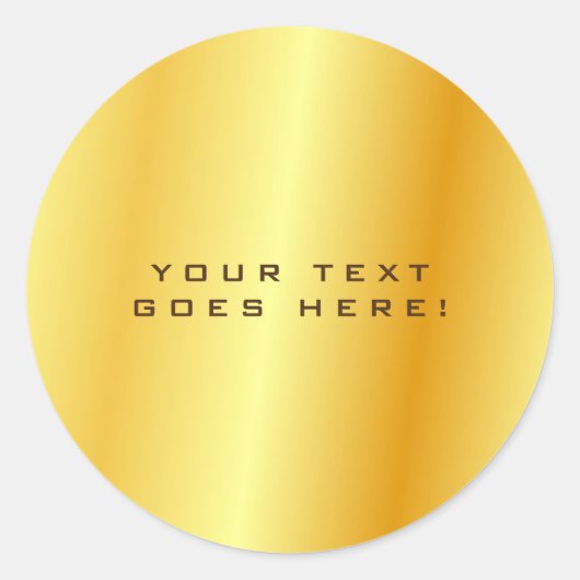 Unieke gouden zwarte achtergrond ronde sticker (Voorkant)