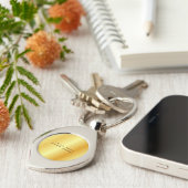 Unieke gouden zwarte achtergrond sleutelhanger (Zijkant)