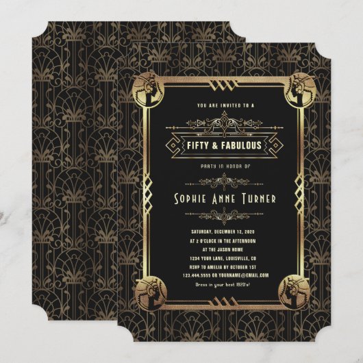 Unieke gouden zwarte goudvlek, vijftig en verbluff kaart (Voorkant / Achterkant)