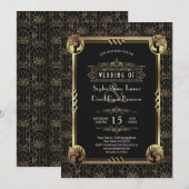 Unieke gouden zwarte goudvlek voor art deco Wedden Kaart (Voorkant / Achterkant)