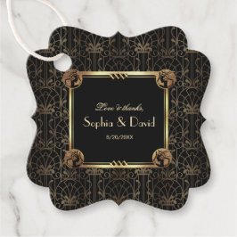 Unieke Gouden Zwarte Great Gatsby Art Deco Bruilof Bedankjes Labels