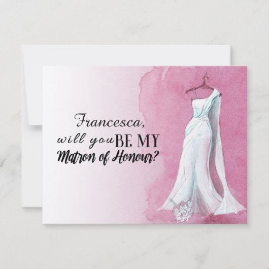 Unieke Gown "Will you be my matron of eremeer" Kaart (Voorkant)