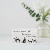 Unieke graffiti-achtige witte hondenhuiszorg visitekaartje (Staand voorkant)