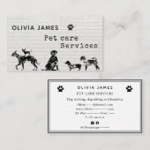 Unieke graffiti-achtige witte hondenhuiszorg visitekaartje (Voorkant / Achterkant)