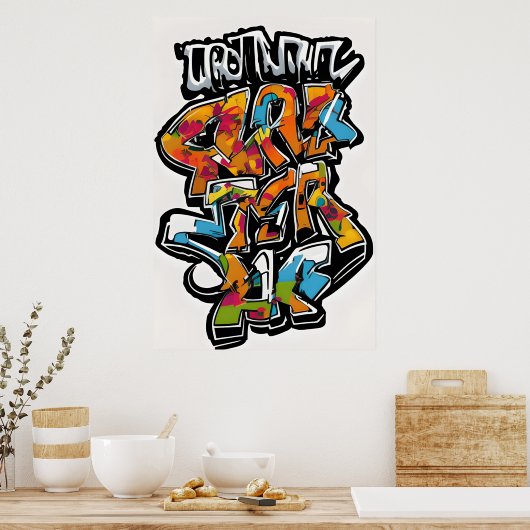 Unieke graffiti-kunst in stedelijke stijl poster (Keuken)
