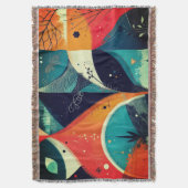 Unieke grafische abstractie deken (Voorkant Verticaal)