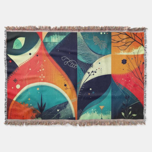 Unieke grafische abstractie deken (Voorkant)