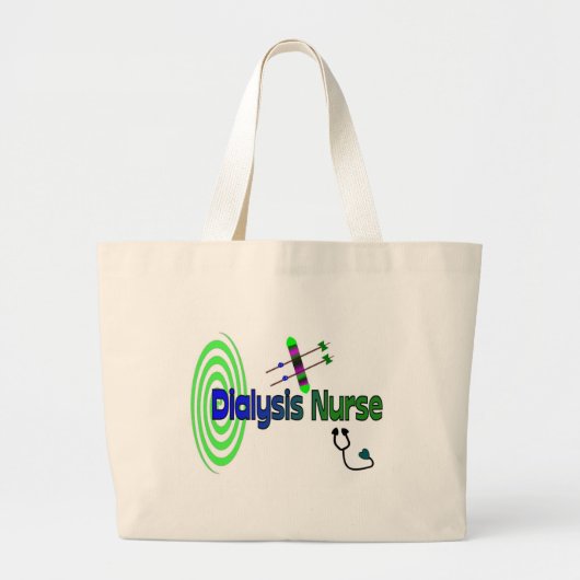 Unieke grafische kaarten van "Dialyse-verpleegkund Grote Tote Bag (Voorkant)