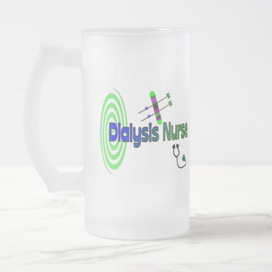 Unieke grafische kaarten van "Dialyse-verpleegkund Matglas Bierpul (Links)