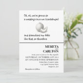 Unieke, grappige cantaloupe bruiloft uitnodiging (Staand voorkant)