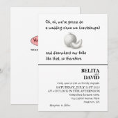 Unieke, grappige cantaloupe bruiloft uitnodiging (Voorkant / Achterkant)