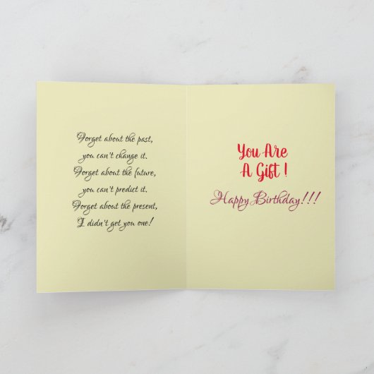 Unieke grappige Happy Birthday Kaart met aangepast (Binnen)