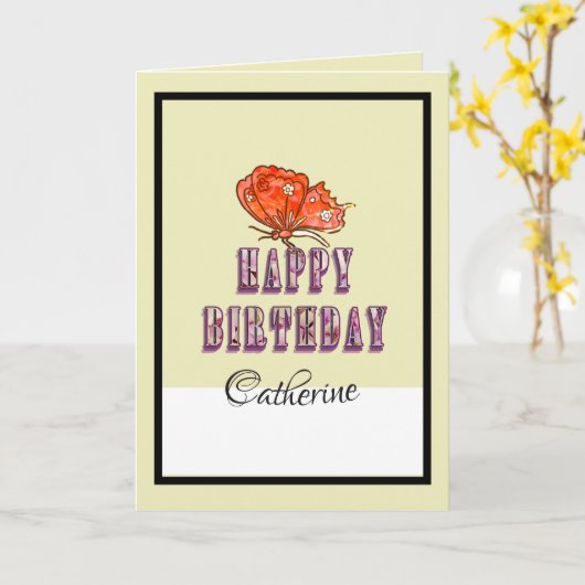 Unieke grappige Happy Birthday Kaart met aangepast (Gele Bloem)