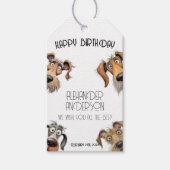 Unieke Grappige Hond Gelukkige Verjaardag Cadeaulabel (Voorkant)