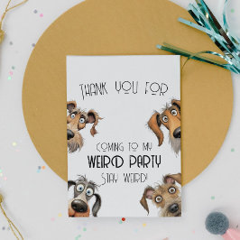 Unieke Grappige Hond Party Bedankkaart