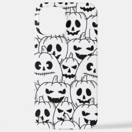 Unieke Grappige Pompoenen Gezichten Schets Hallowe iPhone 12 Pro Max Hoesje