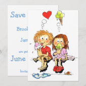 Unieke Grappige Save The Date Kaarten (Voorkant / Achterkant)