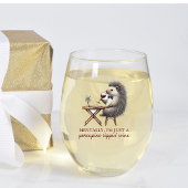 Unieke Grappige Schattigee Porcupine Bowtie wijnli Wijnglas Zonder Voet