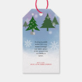 Unieke Grappige Stijlvolle Sneeuwman Sneeuwvlokken Cadeaulabel (Achterkant)