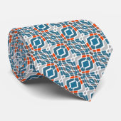 Unieke Grijs Blauwgroen Blauw Sinaasappel Wit Trib Stropdas (Opgerold)