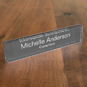 Unieke grijze adviesbureau naamplaat naambordje (Zijkant)