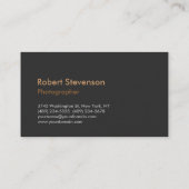 Unieke grijze fotograaf kunstenaar visitekaartje (Achterkant)