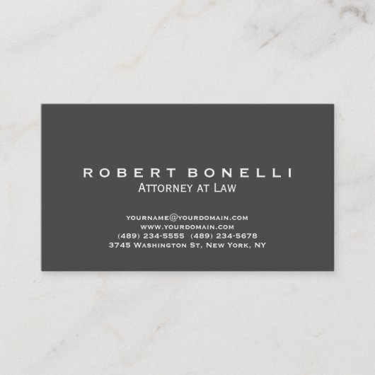 Unieke Grijze procureur bij wet Standaard Visiteka Visitekaartje (Voorkant)