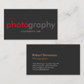 Unieke grijze rode fotograaf kunstenaar visitekaartje (Voorkant / Achterkant)