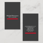 Unieke grijze rode verticale Professional Visitekaartje (Voorkant / Achterkant)