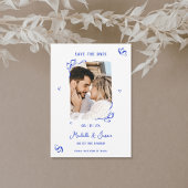 Unieke grillige blauwe hand getekende Franse boog Kaart