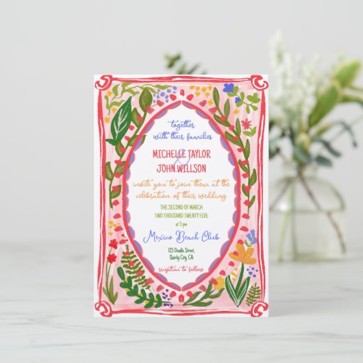 Unieke grillige Bloemen Eigenzinnige Doodle Hand g Kaart (Staand voorkant)